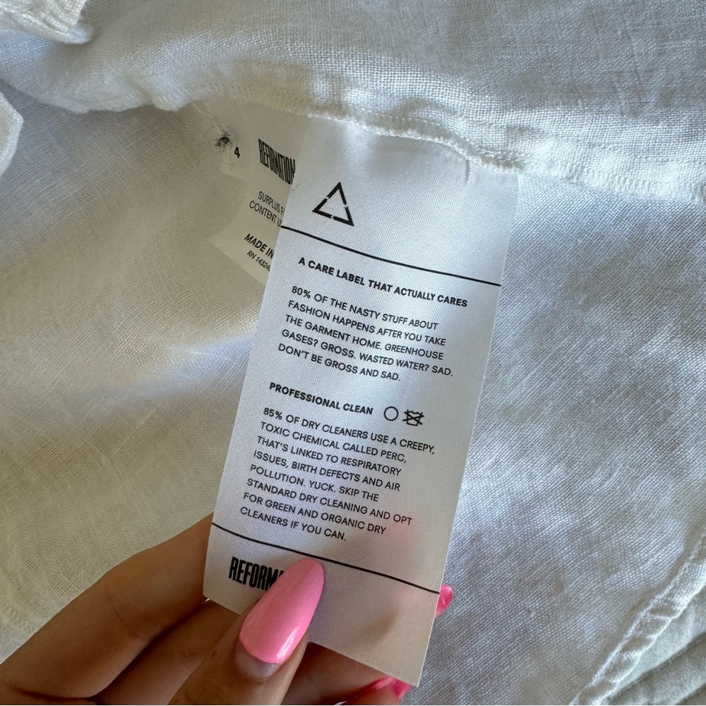 Reformation White Button-Up Linen Sundress - Picture 8 of 10